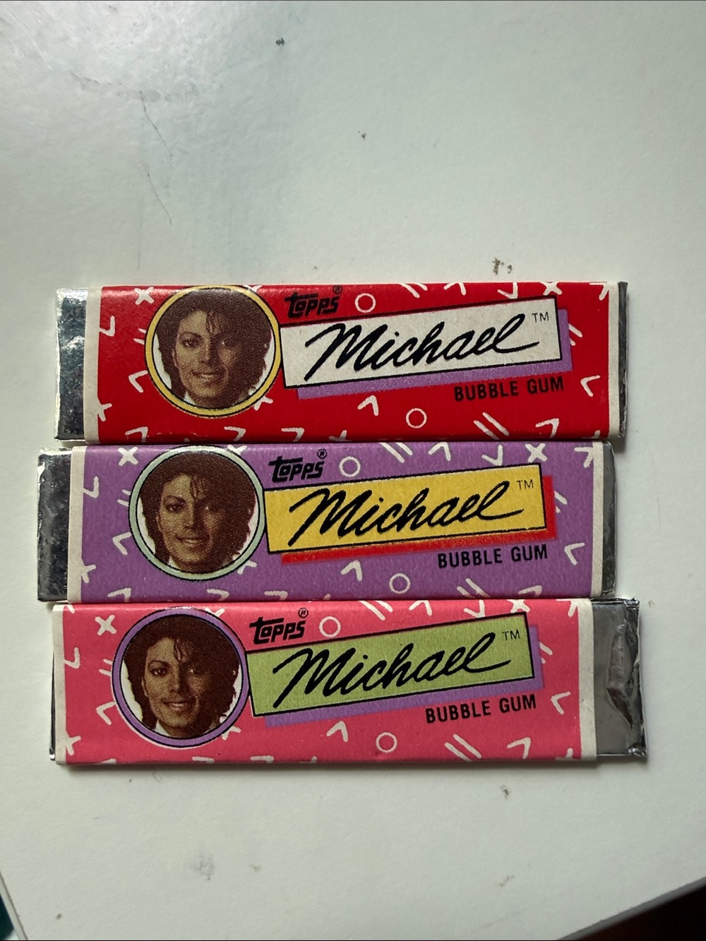 Topps Michael Jackson Bubble Gum Pack - Red, Purple, Pink